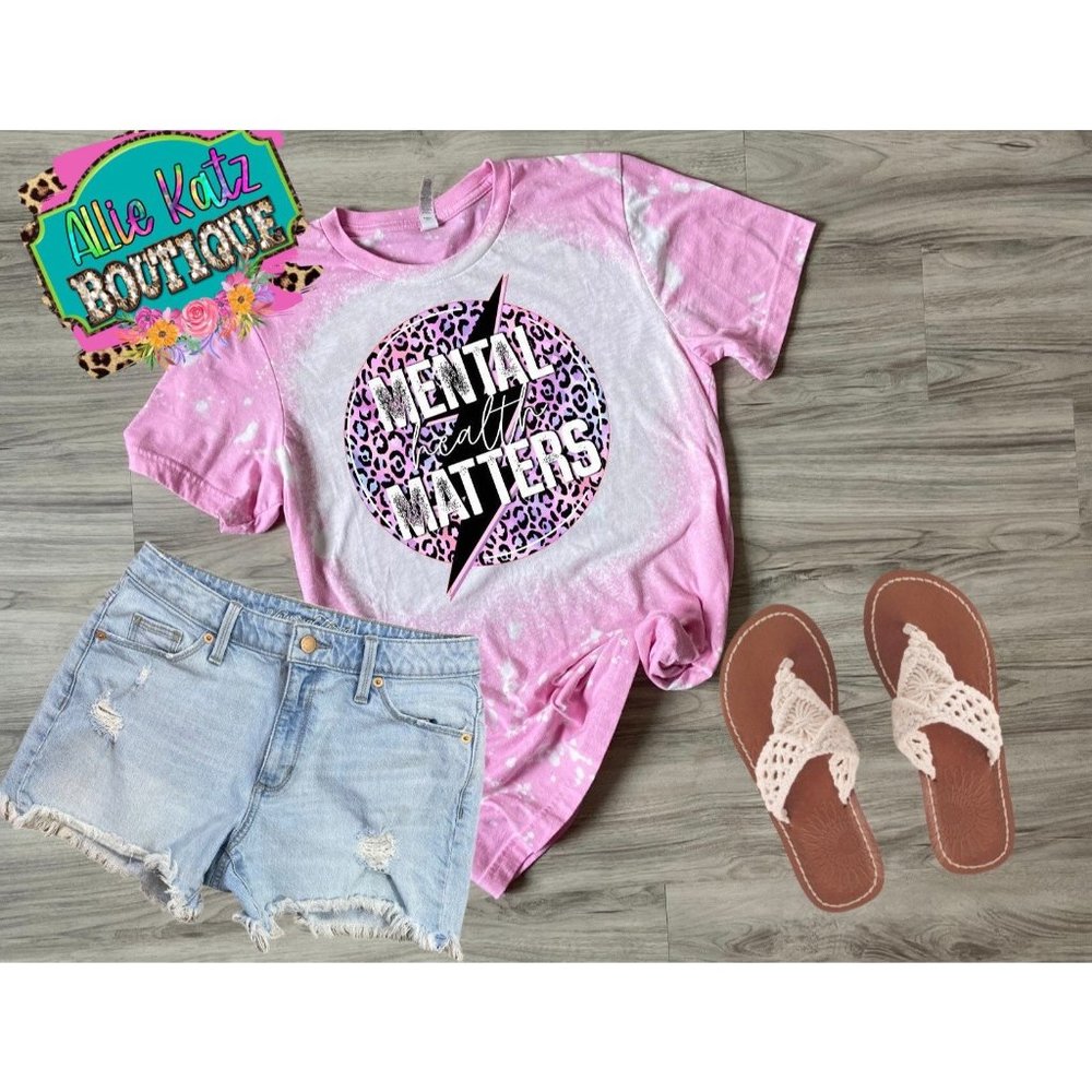 Mental health matters bleached T-shirt/mental health tee/ bleached shirt